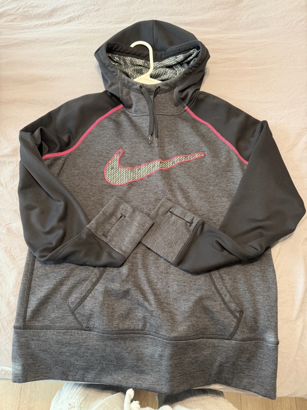 Nike Gray/Black/Pink Thermo-Fit Hoodie - M
